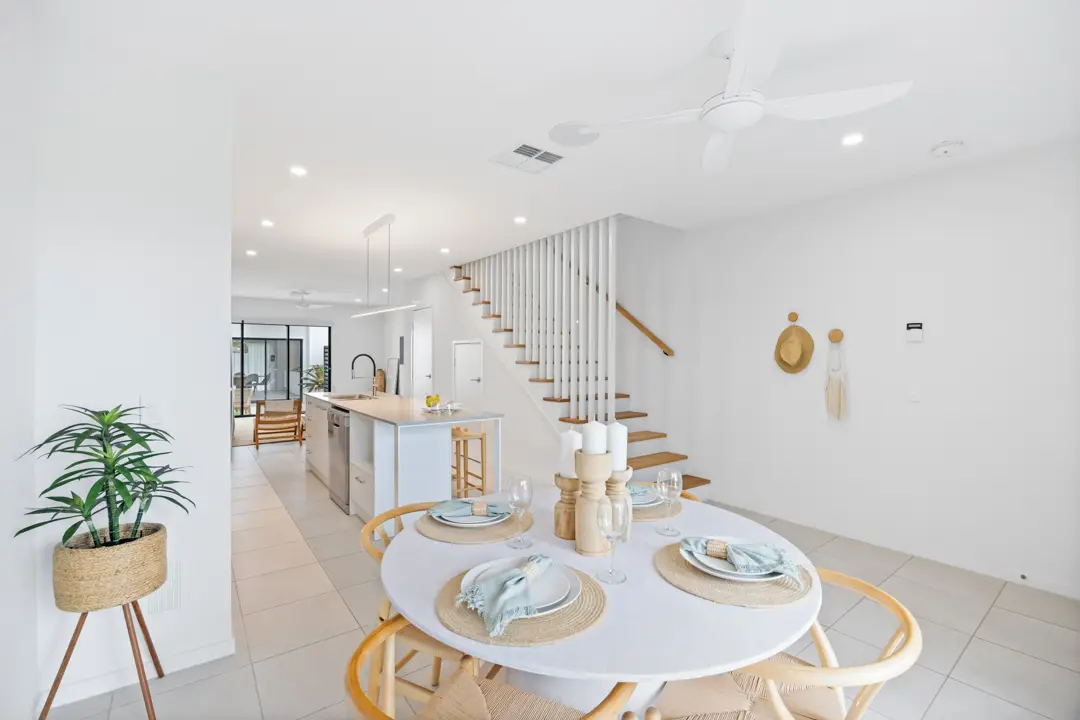 Outdoor area prepared for real estate photography