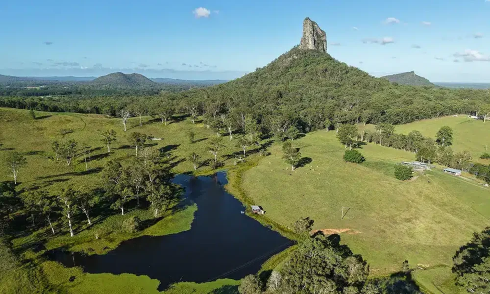 Drone photography Sunshine Coast — aerial view of Sunshine Coast hinterland landscape by Studio Rob